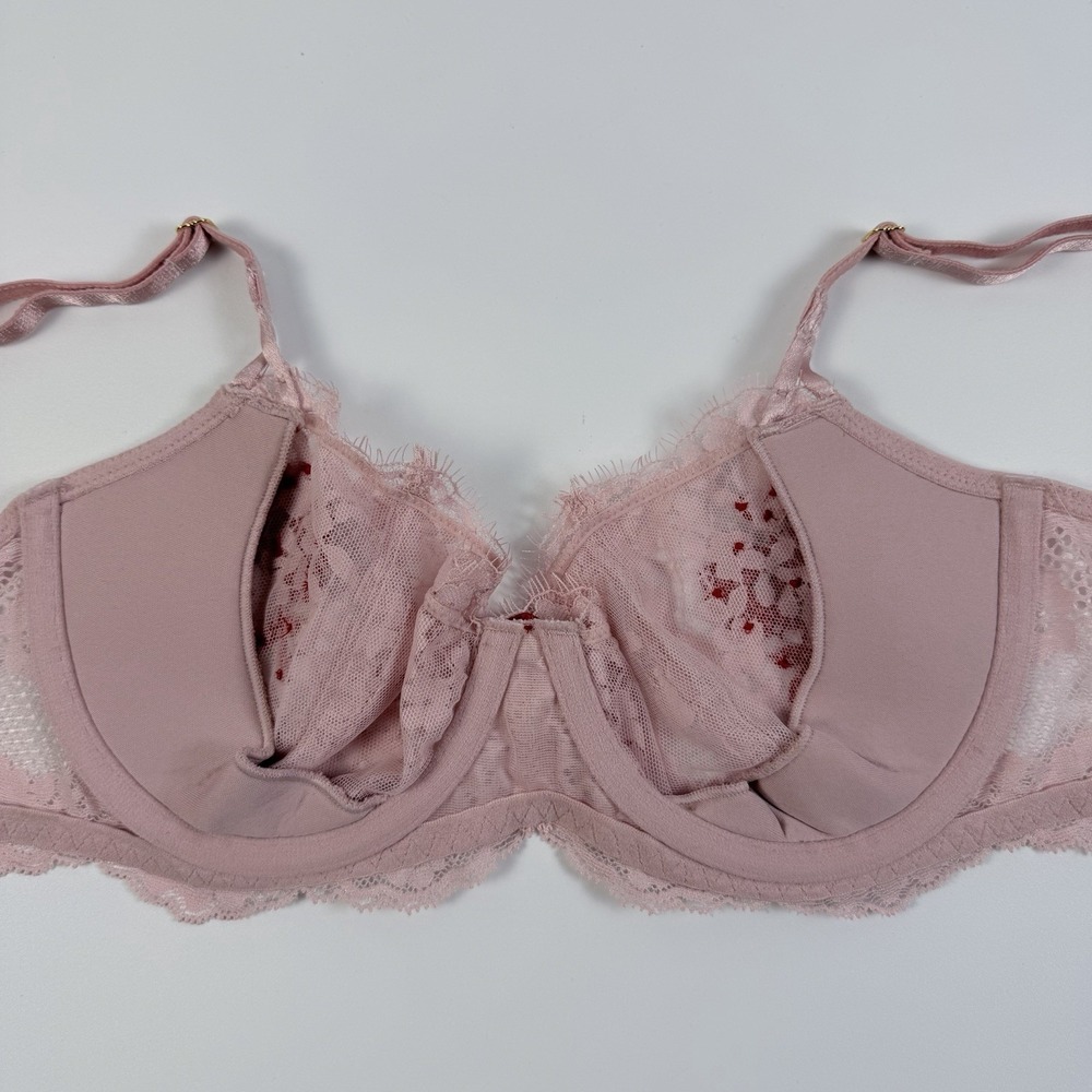 Victoria's Secret Dream Angels Wicked Unlined Lace Balconette Bra Pink 36D NWT - Picture 4 of 8